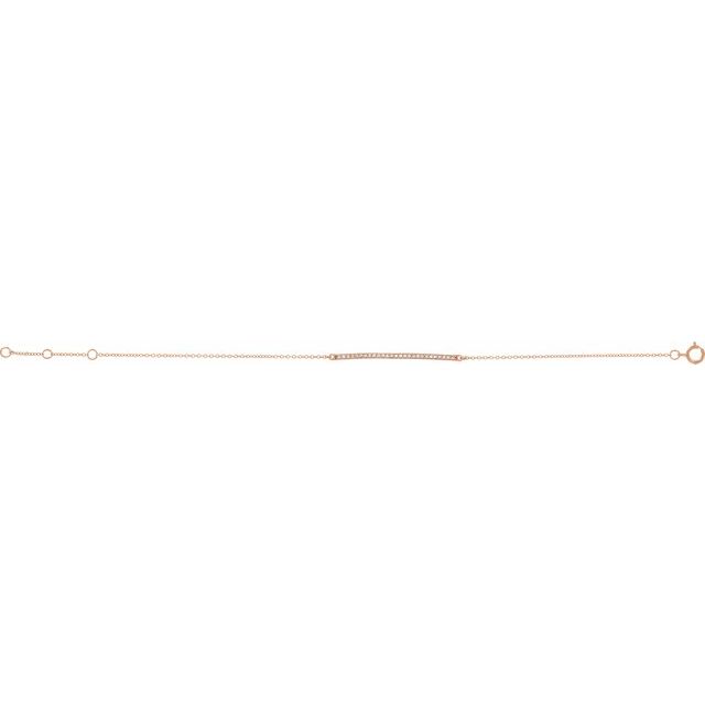 14K Rose 1/6 CTW Natural Diamond 6-8" Bracelet