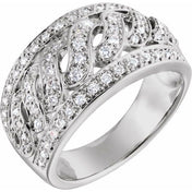 14K White 1/2 CTW Natural Diamond Ring