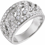 14K White 1/2 CTW Natural Diamond Ring