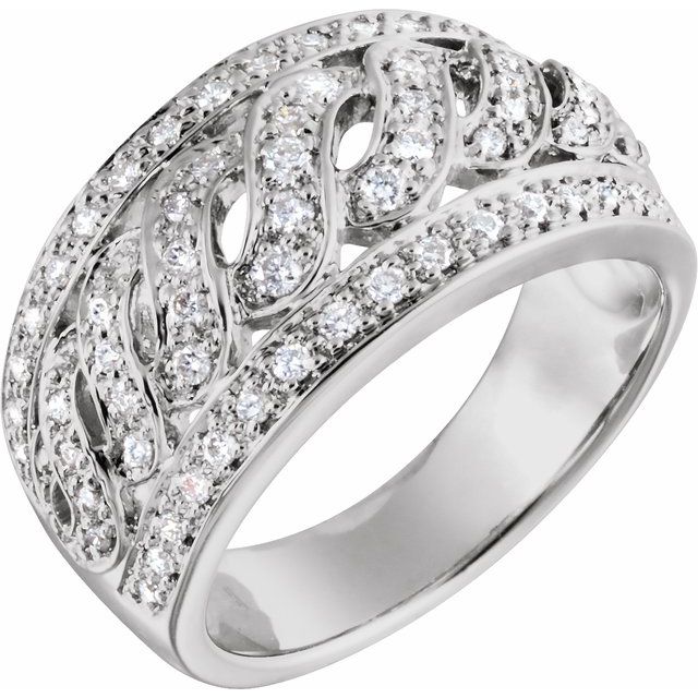 14K White 1/2 CTW Natural Diamond Ring