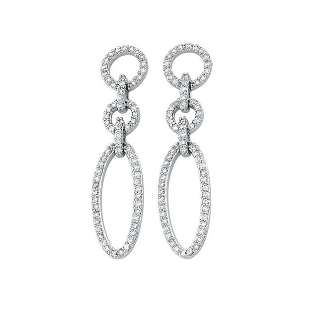 14K White 5/8 CTW Natural Diamond Earrings