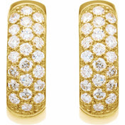 14K Natural and Lab-Grown Pave Set Diamond Hoop Earrings
