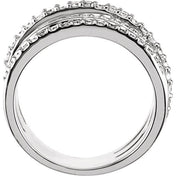 14K White 1/2 CTW Natural Diamond Criss Cross Ring