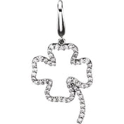 14K White 1/3 CTW Natural Diamond Four-Leaf Clover Charm