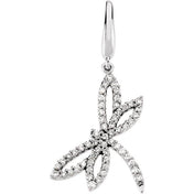 14K White 1/3 CTW Natural Diamond Dragonfly Charm