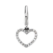 14K White .08 CTW Natural Diamond Heart Charm