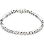14K White 6 CTW Natural Diamond Line 7 1/4" Bracelet