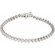 14K White 4 3/4 CTW Natural Diamond Line 7 1/4" Bracelet