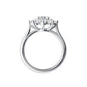 14K White 1 3/4 CTW Natural Diamond Cluster Ring