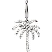 14K White 1/5 CTW Natural Diamond Palm Tree Charm