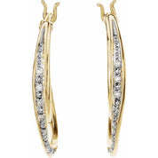 14K Yellow 1/10 CTW Natural Diamond Hoop Earrings