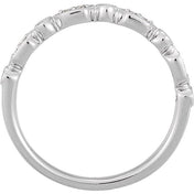 14K White 1/8 CTW Natural Diamond Stackable Ring - Elegant Design by [Brand Name]