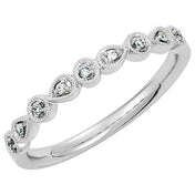 14K White Gold .04 CTW Natural Diamond Stackable Ring - Elegant Design
