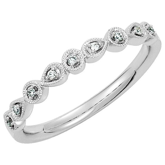 14K White Gold .04 CTW Natural Diamond Stackable Ring - Elegant Design