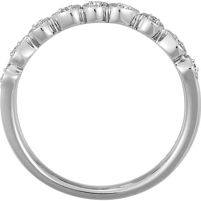 14K White Gold .04 CTW Natural Diamond Stackable Ring - Elegant Design