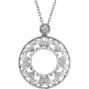 Sterling Silver 1/6 CTW Natural Diamond Circle 18" Necklace