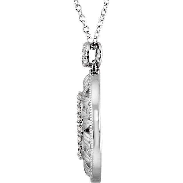 Sterling Silver 1/6 CTW Natural Diamond Circle 18" Necklace