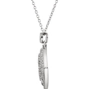 Sterling Silver 1/6 CTW Natural Diamond Filigree 18" Necklace