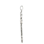 Sterling Silver 1/10 CTW Natural Diamond Vine Key Pendant