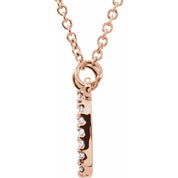 14K Rose 1/10 CTW Natural Diamond 16" Necklace