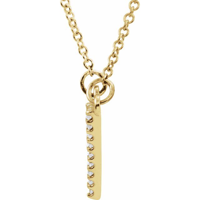 14K Yellow 1/10 CTW Natural Diamond Triangle 16" Necklace