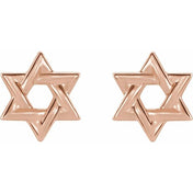 14K Rose Star of David Earrings