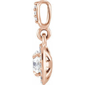14K Rose 1/2 CTW Lab-Grown Diamond Halo-Style Pendant