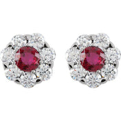14K Natural Diamond Cluster Earrings in White, Yellow, and Rose Gold