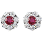 14K Natural Diamond Cluster Earrings in White, Yellow, and Rose Gold