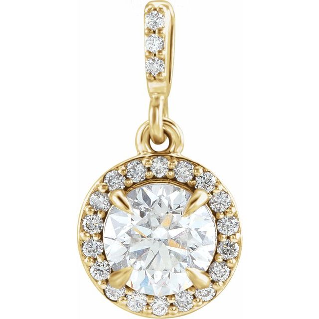 10 CTW Lab-Grown Diamond Halo-Style Pendant
