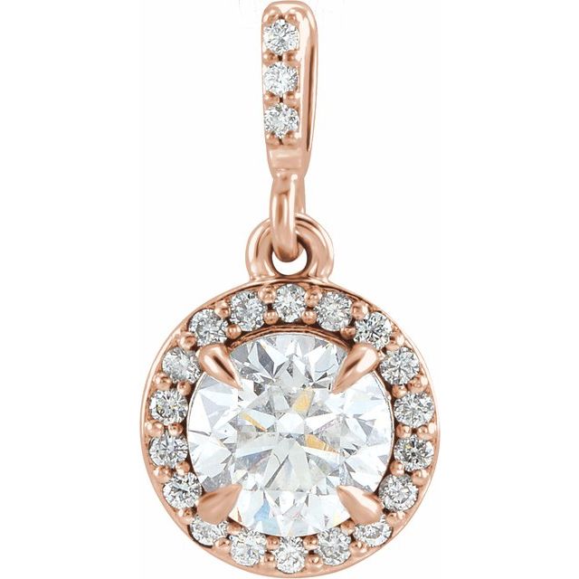 10 CTW Lab-Grown Diamond Halo-Style Pendant