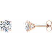 14K Rose 1 CTW Lab-Grown Diamond 4-Prong Stud Earrings