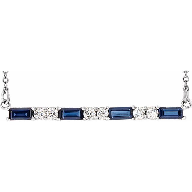 6 CTW Natural Diamond Bar 16-18" Necklace