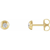 14K Yellow 1/8 CTW Lab-Grown Diamond Domed Stud Earrings