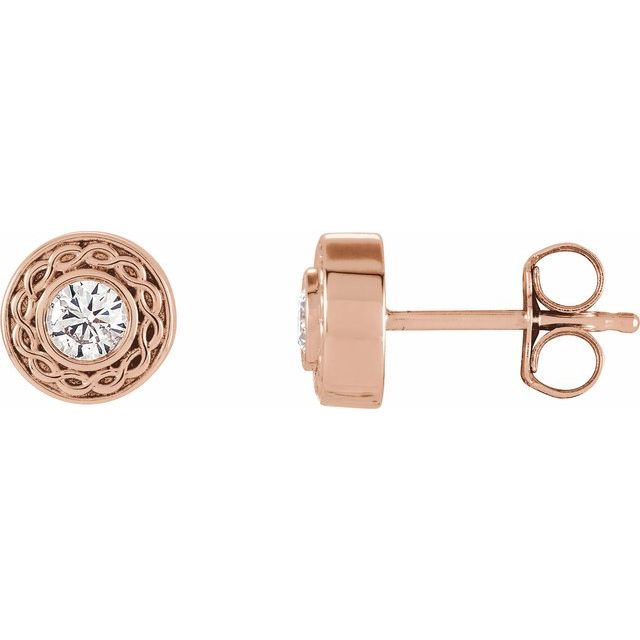 14K Rose 1/5 CTW Natural Diamond Earrings