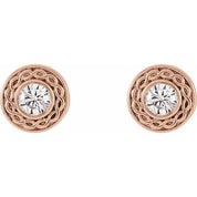 14K Rose 1/5 CTW Natural Diamond Earrings