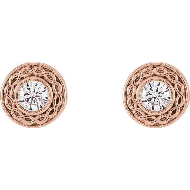 14K Rose 1/5 CTW Natural Diamond Earrings