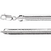 Sterling Silver 6 mm Domed Omega 16" Chain