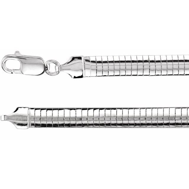 Sterling Silver 6 mm Domed Omega 16" Chain