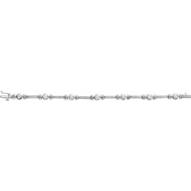 14K White 1 CTW Natural Diamond 7 1/4" Bracelet