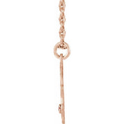 14K Rose Gold-Plated Sterling Silver Imitation Alexandrite 2-Initial Script Monogram Necklace