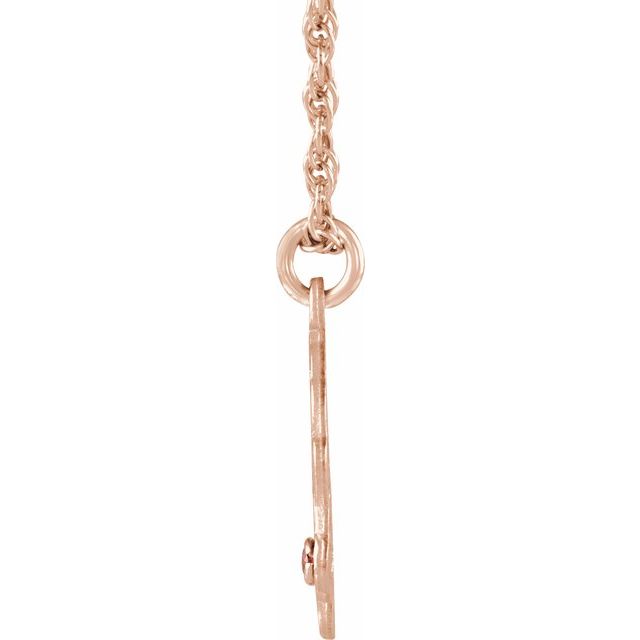 14K Rose Gold-Plated Sterling Silver Imitation Alexandrite 2-Initial Script Monogram Necklace