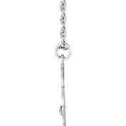 Rhodium-Plated Sterling Silver Imitation Blue Zircon 3-Initial Script Monogram Necklace