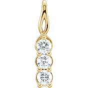 14K Yellow 3/4 CTW Lab-Grown Diamond Three-Stone Pendant