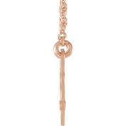 14K Rose Gold-Plated Sterling Silver 15 mm 3-Initial Imitation Mozambique Garnet Script Monogram Necklace