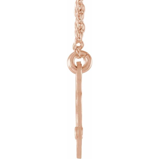 14K Rose Gold-Plated Sterling Silver 15 mm 3-Initial Imitation Mozambique Garnet Script Monogram Necklace