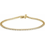 14K Yellow 7/8 CTW Natural Diamond Line 7 1/4" Bracelet