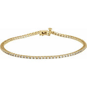 14K Yellow 7/8 CTW Natural Diamond Line 7 1/4" Bracelet