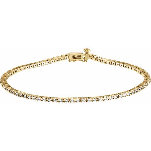 14K Yellow 7/8 CTW Natural Diamond Line 7 1/4" Bracelet