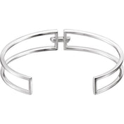 14K White 3/4 CTW Natural Diamond Cuff 6" Bracelet
